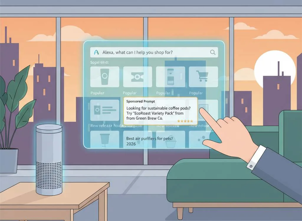 Amazon Sponsored Prompt shown as a suggested question inside Alexa for Shopping